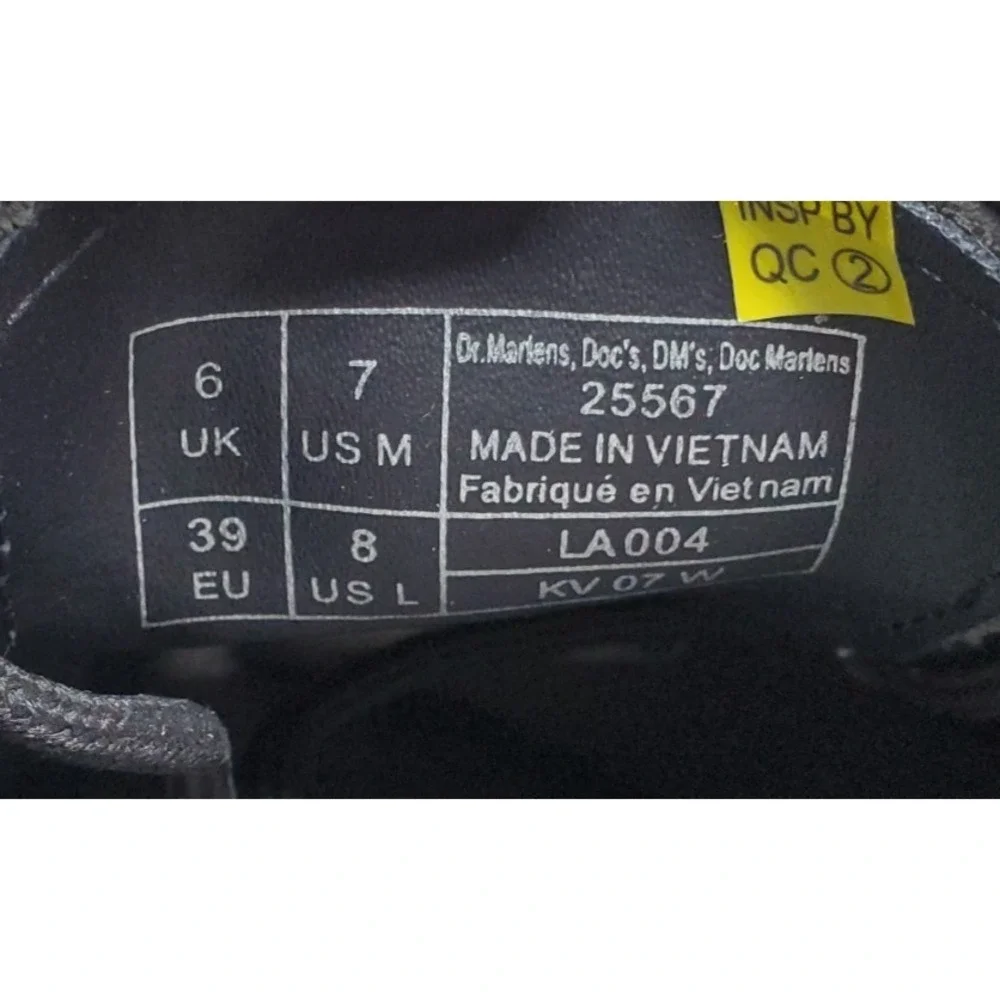 Dr Martens 1461 Quad Shoes Women 8 Black Platform Oxford Punk Goth Creeper 25567